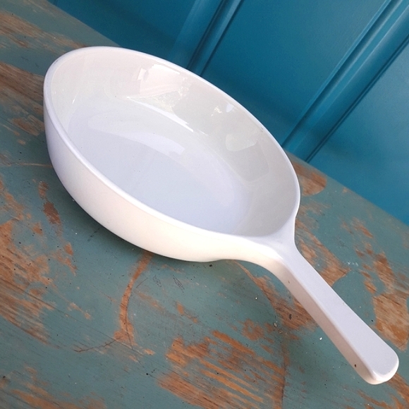 Frying Pan Corning Ware White Pattern Glass Pearl Microwave Mini Cookware 7 inch - Picture 1 of 13